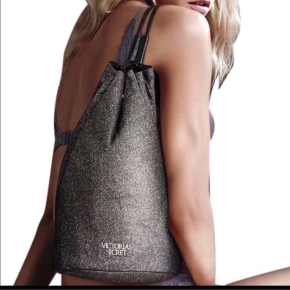 Victoria's Secret Handbags - VS Glitter Sparkle Drawstring Backpack